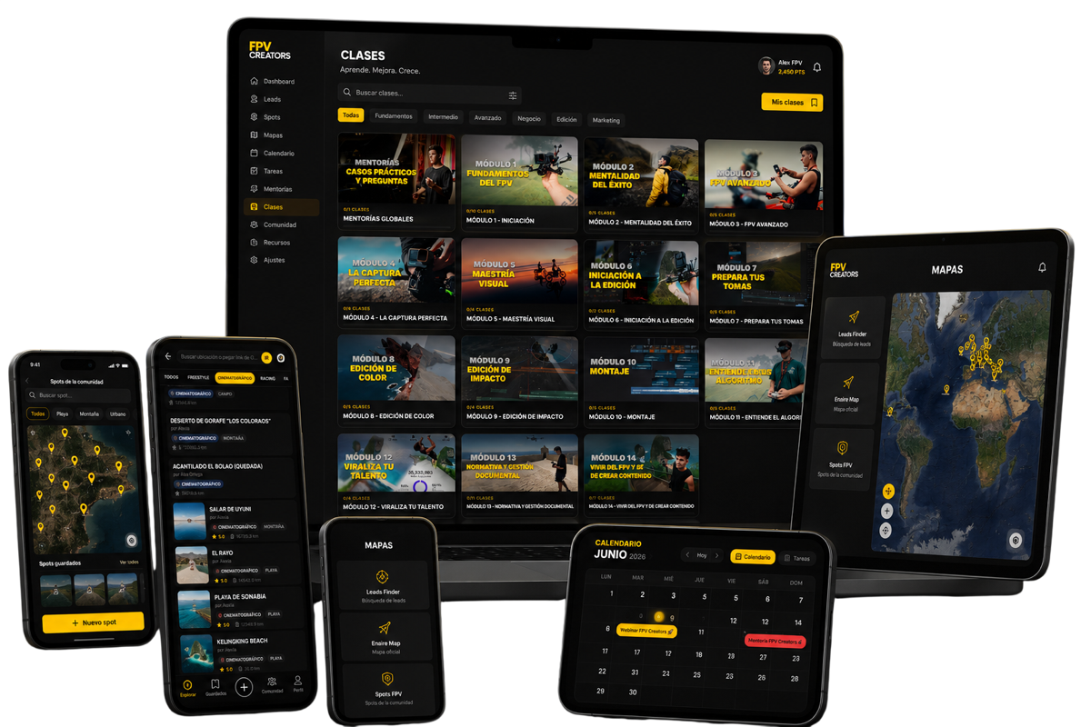 Mockup nueva plataforma FPV Creators